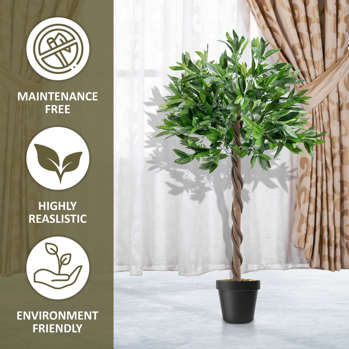 120cm Artificial Bay Tree Large Potted Indoor Topiary