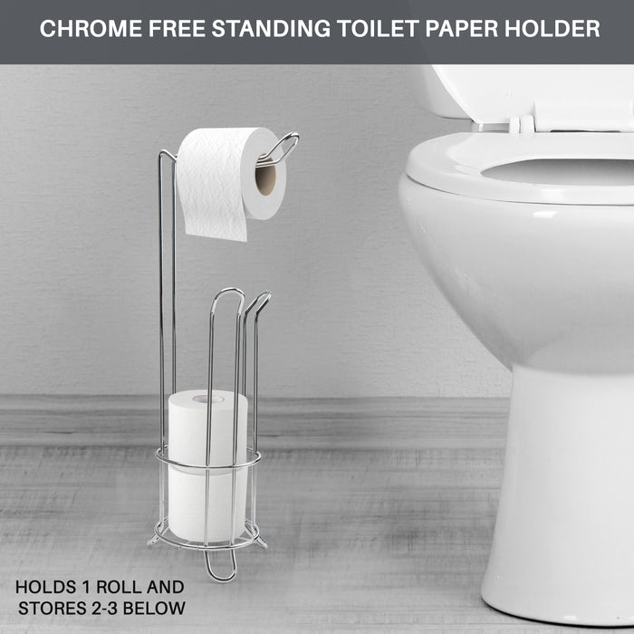 Toilet Roll Holder Free Standing - Chrome