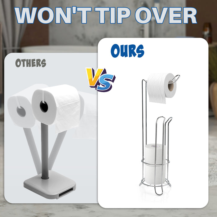 Toilet Roll Holder Free Standing - Chrome