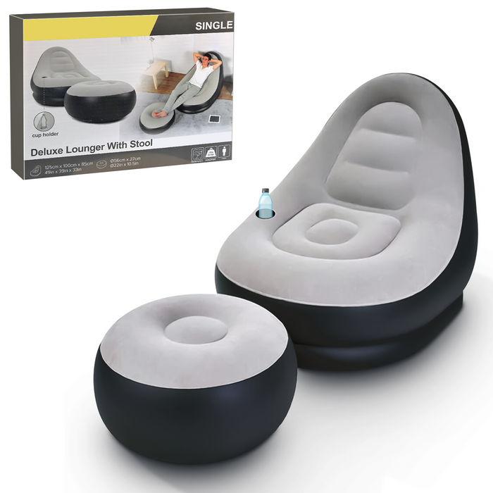 Deluxe Inflatable Lounger with Air Pump