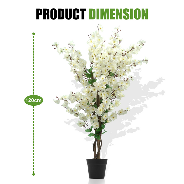 Artificial Cherry Blossom Tree Realistic White Wintersweet