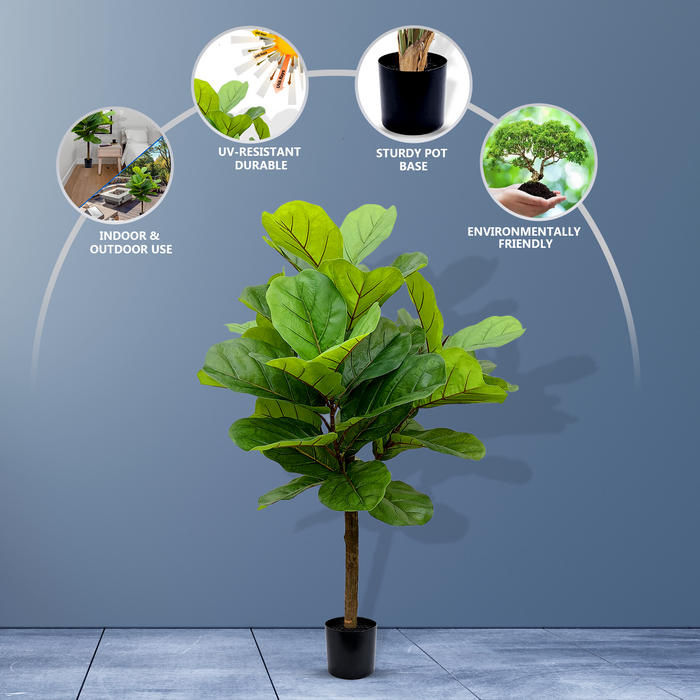 5Ft Fiddle Fig Tree - Artificial Plant