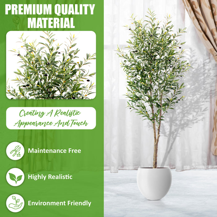 6Ft Olive Tree with 48PCS Fresh Olives - Artificial Plant