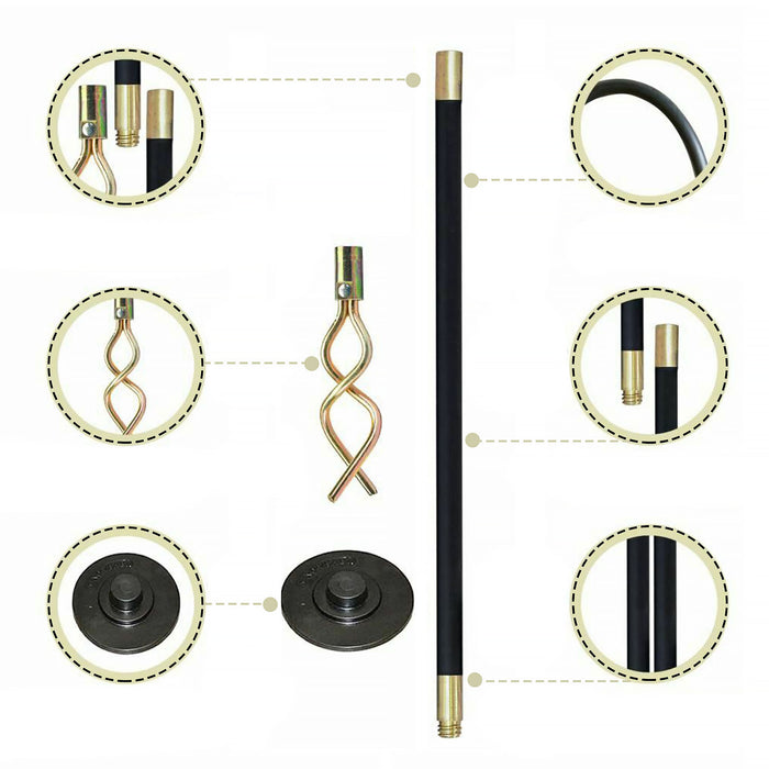 12 Piece 9 Meter Drain Rods Set