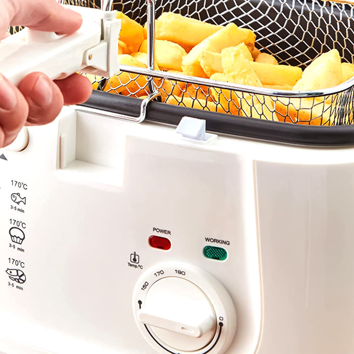 White Fat Fryer with Grill