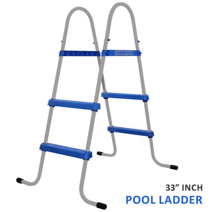 33 Inch Pool Step Ladder Double Sided - Above Ground Metal