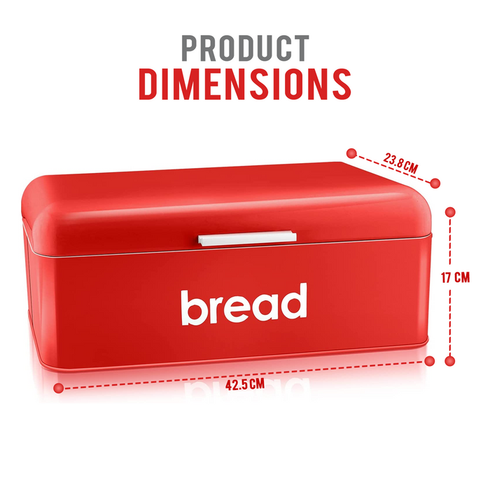 Rectangular Red Bread Bin Dimensions