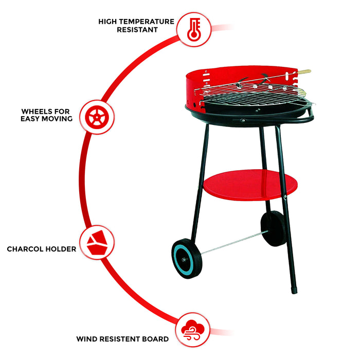 Barbecue Grill Trolley with Wheel