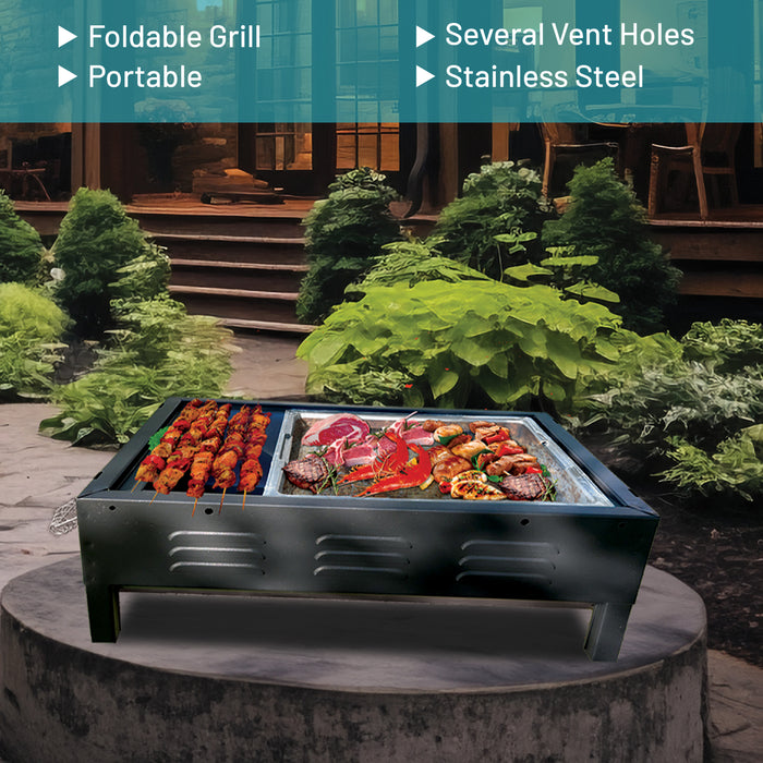 Large BBQ Grill Portable Charcoal Barbecue