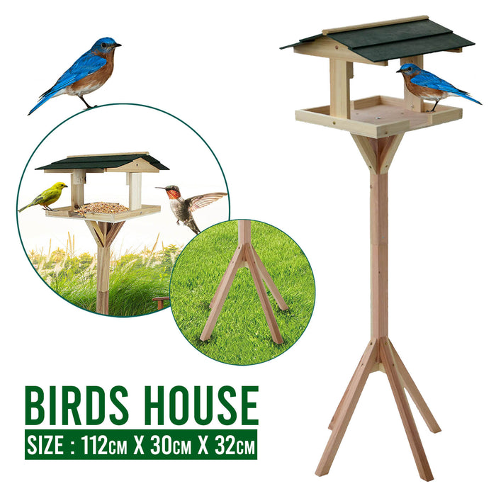 Traditional Garden Wooden Bird Feeder