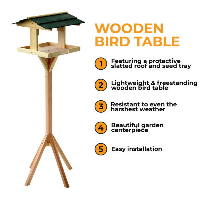 Traditional Garden Wooden Bird Feeder