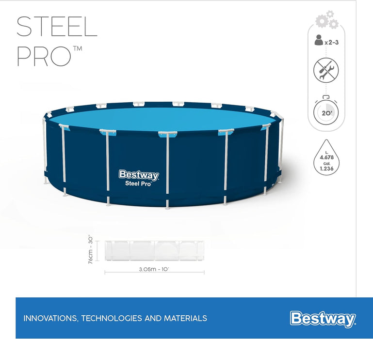 Bestway Steel Pro Frame Pool, 305 x 76 cm, Blue