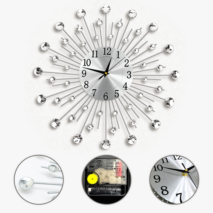 Diamante Jewelled Bead Indoor Large Wall Clock