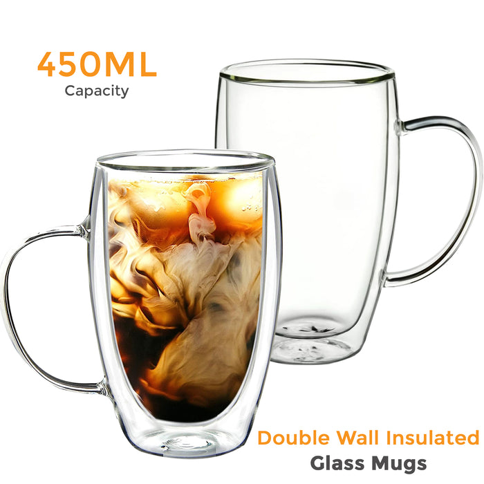 450ML Coffee Glass Mugs