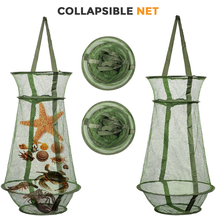 2 x Fish Folding Cage Crabbing Basket