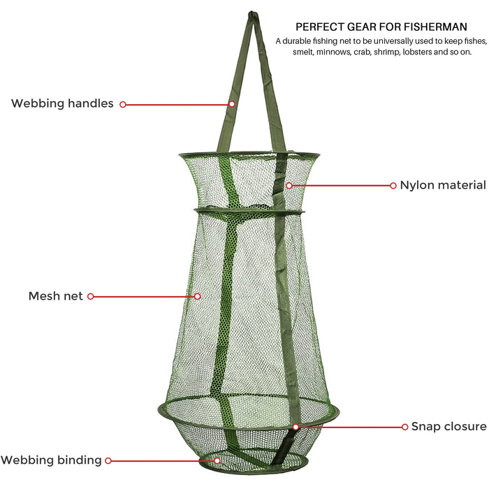 2 x Fish Folding Cage Crabbing Basket