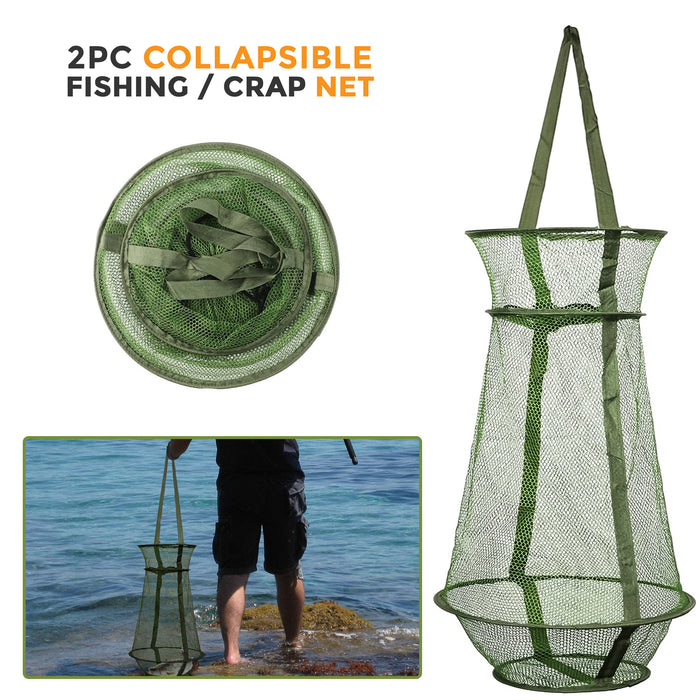 2 x Fish Folding Cage Crabbing Basket