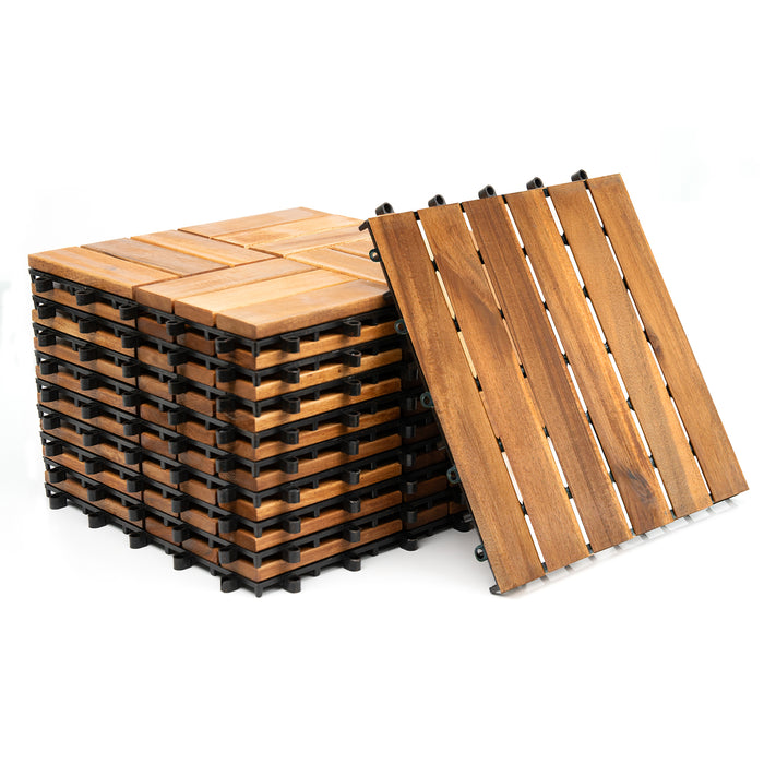 Interlocking Wooden Decking Tiles 30x30cm