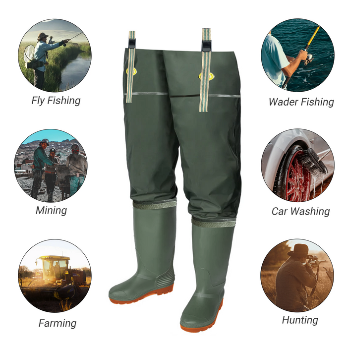 Lightweight Hip Waders with Cleated Sole