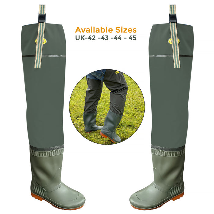 Lightweight Hip Waders with Cleated Sole