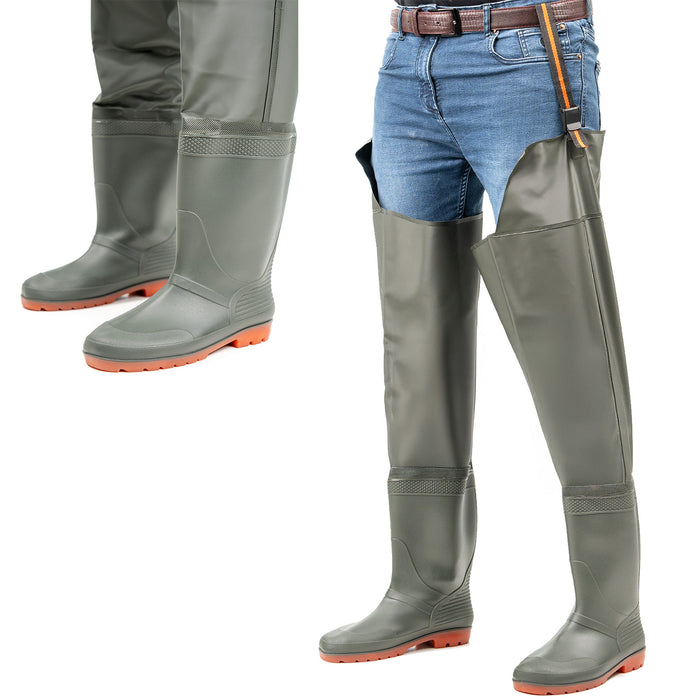 Lightweight Hip Waders with Cleated Sole