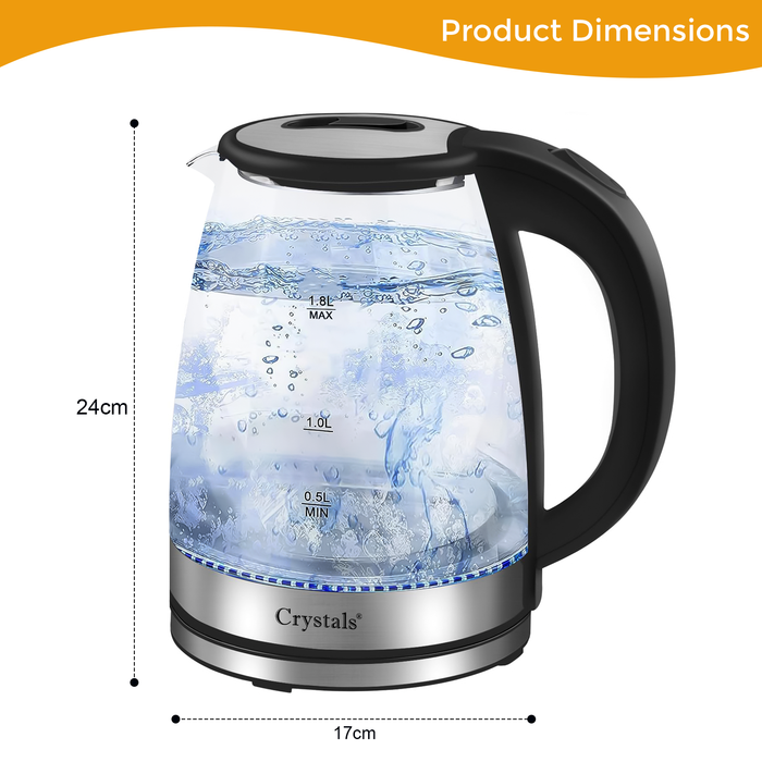 Electric Glass Kettle Dimensions