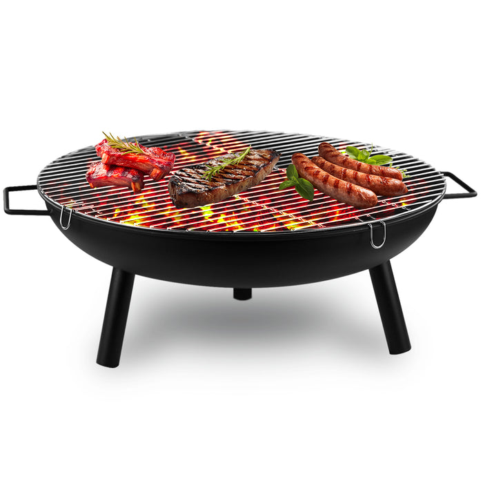 Portable Patio Round Fire Pit - 24"  Black