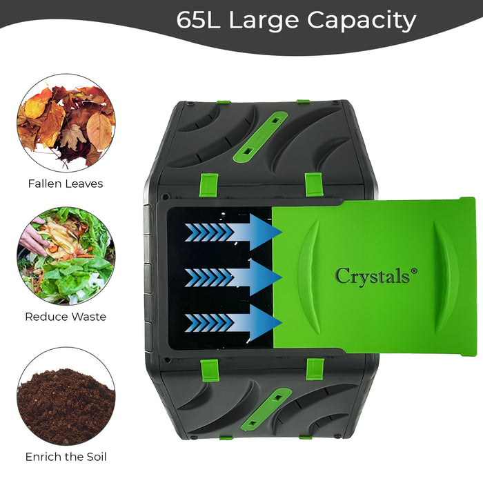 65L Tumbling Garden Composter Bin