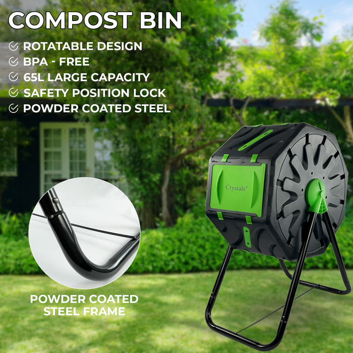 65L Tumbling Garden Composter Bin