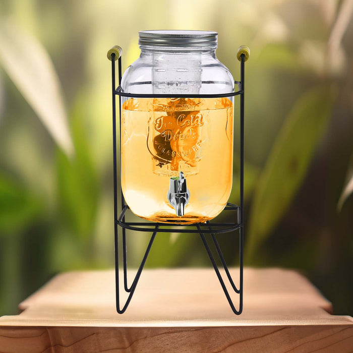 4L Glass Vintage Beverage Drinks Dispenser