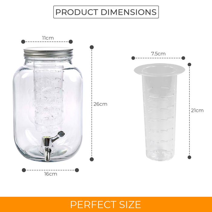 4L Glass Vintage Beverage Drinks Dispenser