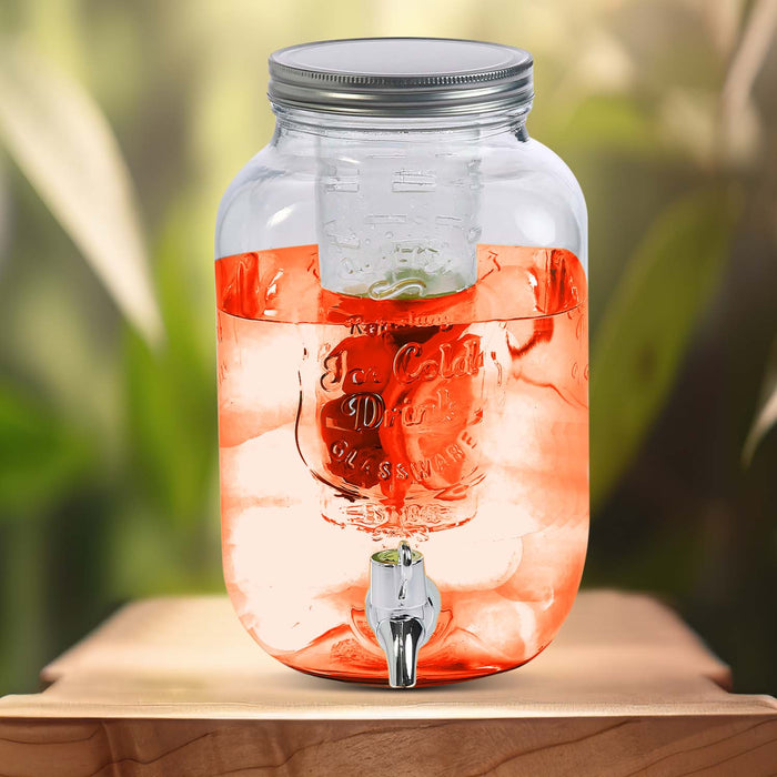 4L Glass Vintage Beverage Drinks Dispenser