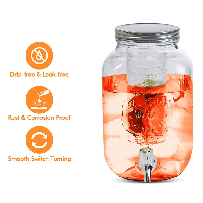 4L Glass Vintage Beverage Drinks Dispenser