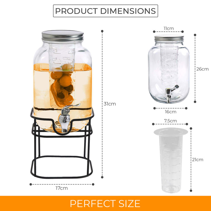 4L Glass Vintage Beverage Drinks Dispenser