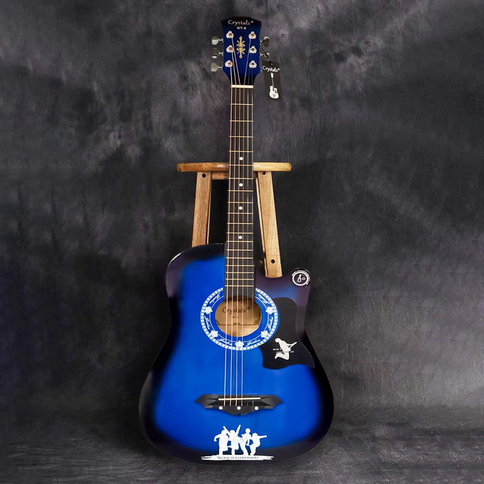 38" Full Size 6 String Blue Acoustic Guitar