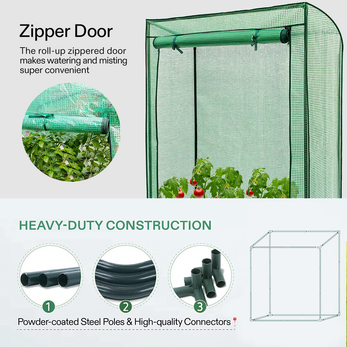 Greenhouse with Zipper Door