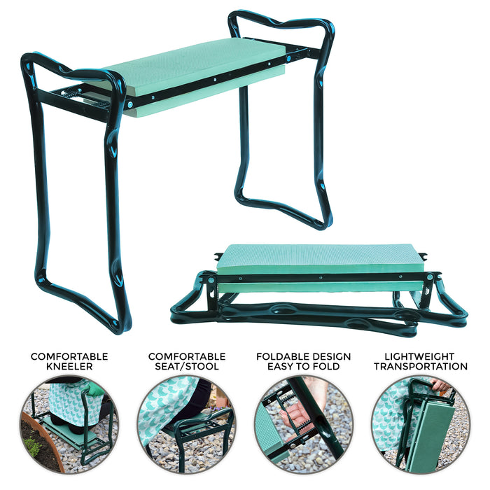 Garden Kneeler with Tool Bag + Gardening Gloves