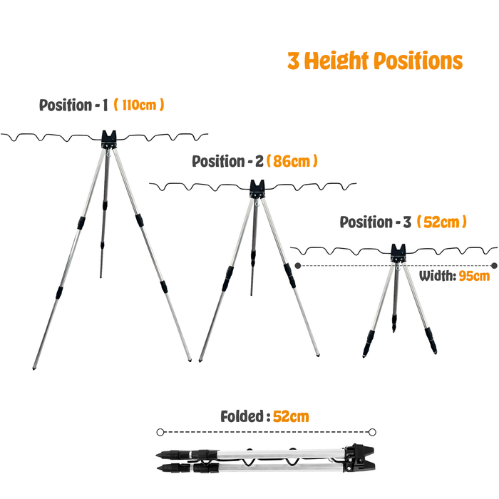 Folding Fishing Tripod  Stand Rods