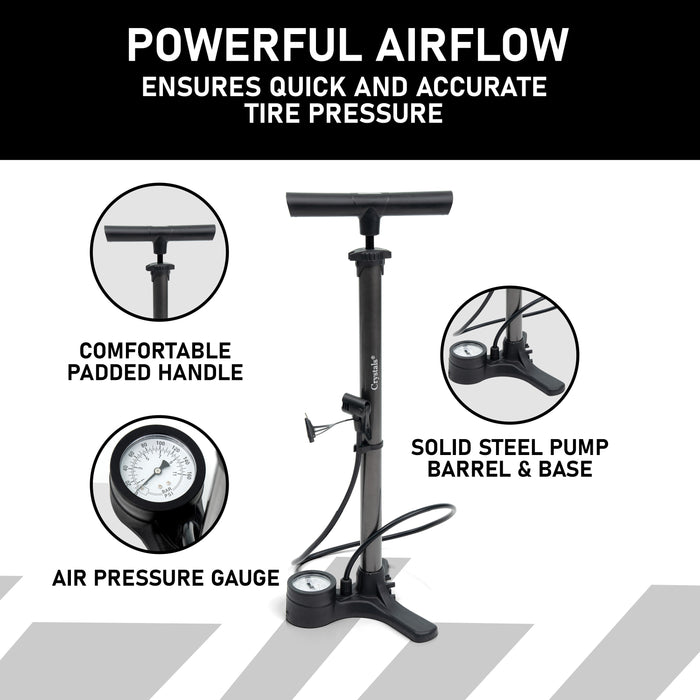 Mountain Bike Foot Pump with Gauge