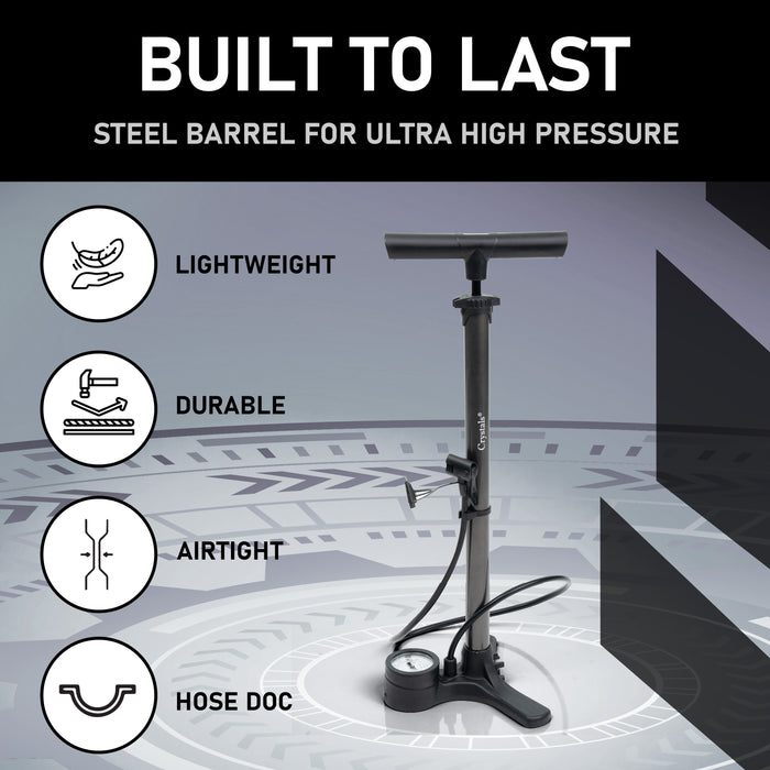 Mountain Bike Foot Pump with Gauge