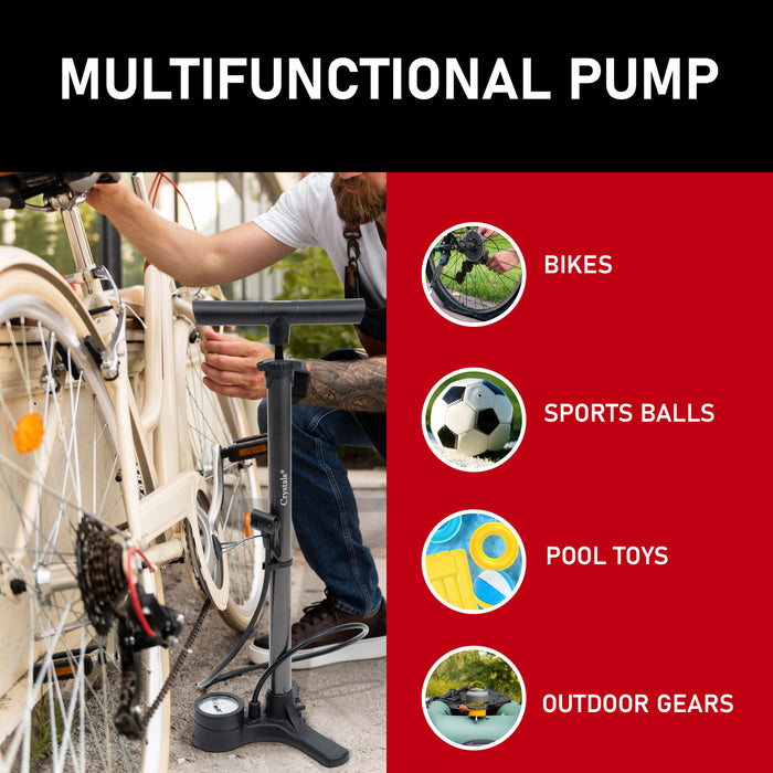 Mountain Bike Foot Pump with Gauge