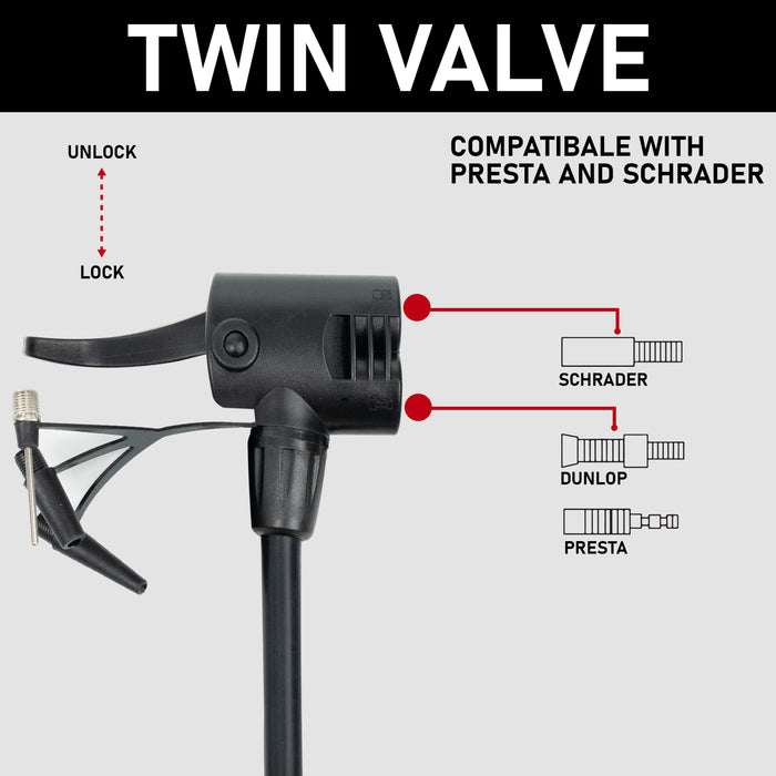 Mountain Bike Foot Pump with Gauge