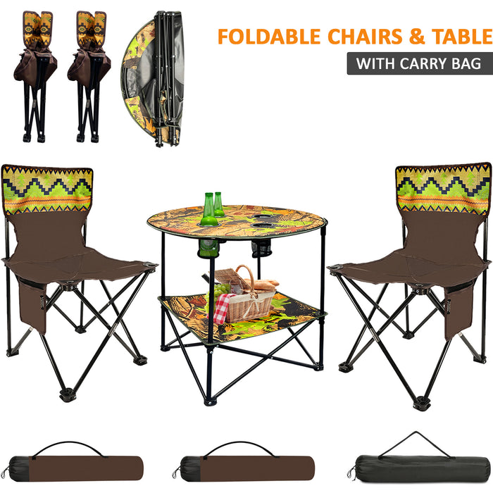 Foldable Chairs and Table with Carry Bag