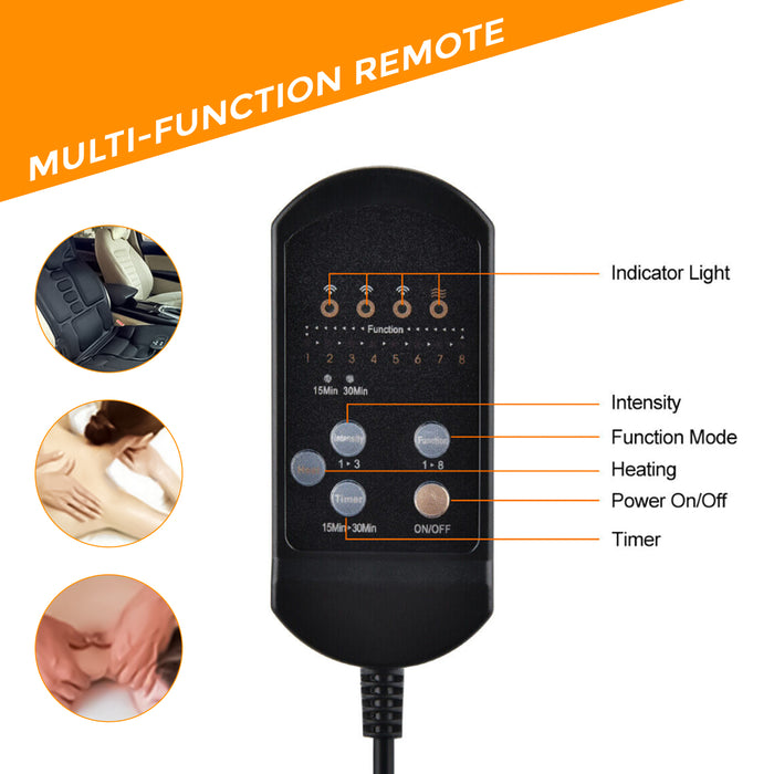 8-Mode Full Back Vibration Heat Massager