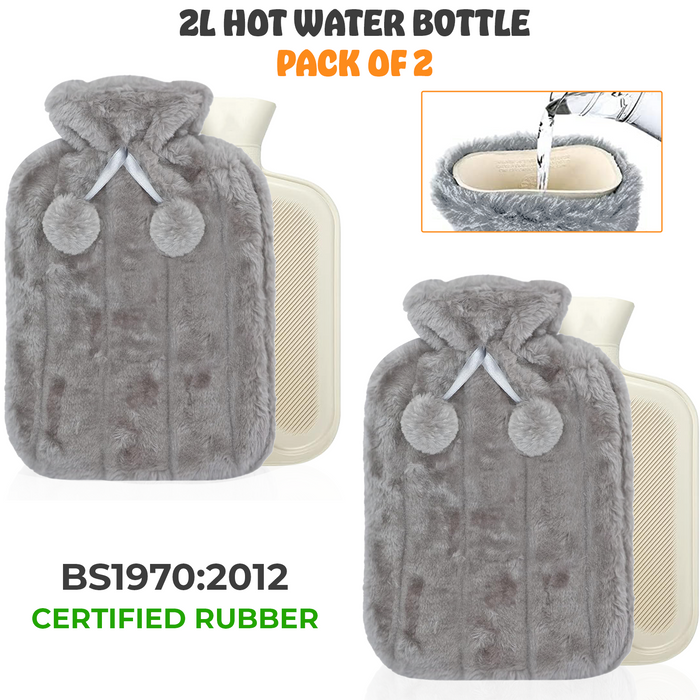 Hot Water Bottle With Fluffy Cover