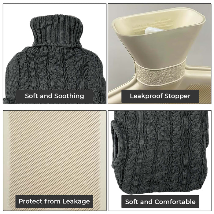 2L Hot Water Bottle with Built In Pockets