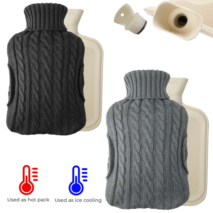 2L Hot Water Bottle with Built In Pockets