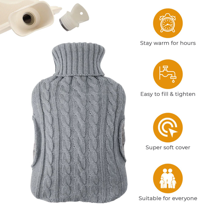 2L Hot Water Bottle with Built In Pockets