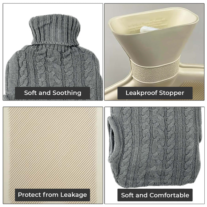 2L Hot Water Bottle with Built In Pockets