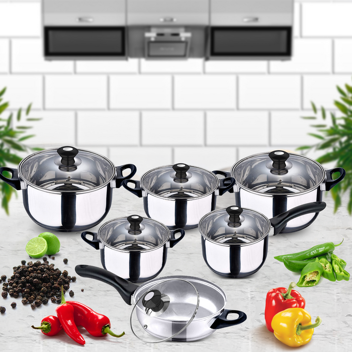 12Pc Stainless Steel Pot Induction